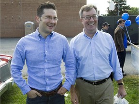 Conservative MP Pierre Poilievre  and Mayor Jim Watson.