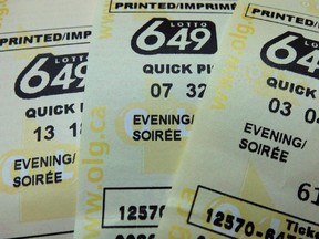 Lotto 649 tickets are shown in Toronto in a recent photo. The Ontario Lottery and Gaming Corp. says it will make more people millionaires each week starting this fall.The lottery agency is creating a new $1 million prize for Lotto 6/49 and guarantees there will be a winner at each draw. THE CANADIAN PRESS/Richard Plume