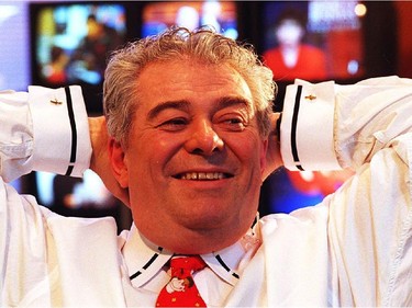 Max Keeping in 1997 at the production desk in the newsroom.