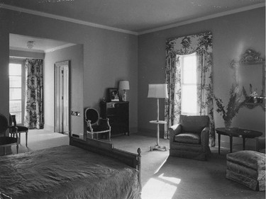 A bedroom in the prime minister's residence, 24 Sussex Dr., circ. 1951.