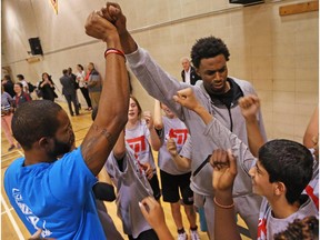 Andrew Wiggins, 2014-2015 KIA NBA Rookie of the Year participated in an NBA FIT Clinic at the Taggart Family YMCA in Ottawa.