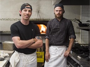 Michael Helmer, left, and Erik Brooman were chefs at Back Lane Cafe in the summer of 2015.