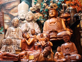 Some of the many exotic Buddhas to be found at the Third World Bazaar.
