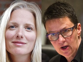 Newly elected Ottawa Centre MP Catherine McKenna, left,  and Catherine McKenney, city councillor for Somerset ward.