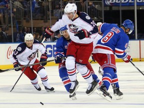 Brandon Saad and the Blue Jackets' No. 1 line ripped it up during the preseason, but didn't enjoy the same success in the first two games of the regular season against the New York Rangers.