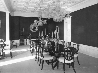 Dining room at 24 Sussex Dr., circ. 1951.
