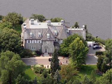 An aerial view of the Prime Minister's residence, 24 Sussex Drive, is shown in this August 14, 2007 file photo.