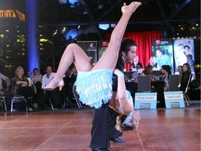 Former Miss Canada winner Lynsey Bennett showed off her athletic ability dancing the cha cha with Fred Astaire Dance Studio partner Chris Drumm at the Tamarack Dancing With Easter Seals All-Stars gala dinner, held at the Shaw Centre on Friday, October 16, 2015.