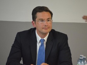 Conservative candidate Pierre Poilievre at an all- candidates debate in Manotick on Sept. 26.