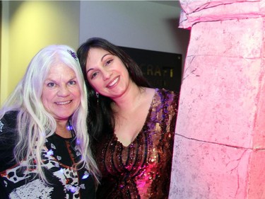 From left, Kathi Langston, director of OYP (Orleans Young Players) Theatre School, with Caroline Obeid,  artistic producer and manager of the Shenkman Arts Centre, at the Halloween-themed ARTinis, an annual benefit soiréef or the AOE Arts Council, held at the arts centre on Thursday, October 29, 2015.