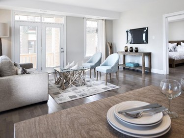 Judge Veronica Druta noticed a trend toward more natural themes, like the rustic beach decor in eQ Homes’ Rosewood, which won for low-rise condo model.