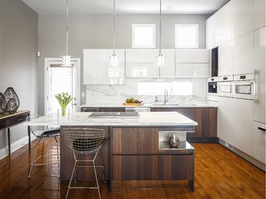 Astro Design Centre won in the category of custom kitchen, 180 sq. ft. or less, contemporary, for this design by Julia Enriquez that also won at the National Kitchen and Bath Association Ottawa chapter awards this spring.