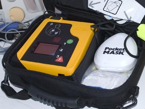 An automated external defibrillator.