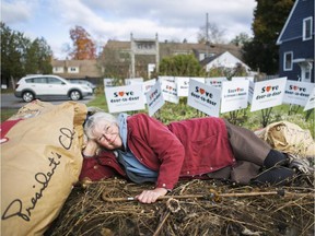 Ottawa resident Marymay Downing plans to continue her protest until Canada Post moves a planned community mailbox from in front of her home to another location.