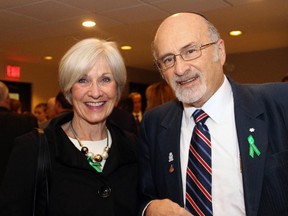 Paulina Mirsky, executive director of the Bertram Loeb Organ-Tissue Donation Institute, with Rabbi Reuven Bulka, board chair of the Trillium Gift of Life Network, at the Kidney Foundation Transplant Celebration held at the Hellenic Meeting and Reception Centre on Wednesday, October 21, 2015.