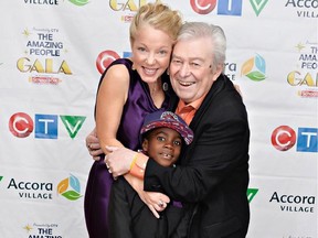 Peggy Taillon, her son Devlin and Max Keeping at the CTV Amazing People Gala, in February 2014.