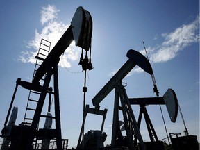 Pumpjacks at work in Alberta.