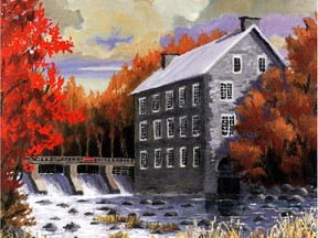 Ben Babelowsky's painting of Watson's Mill in Manotick.