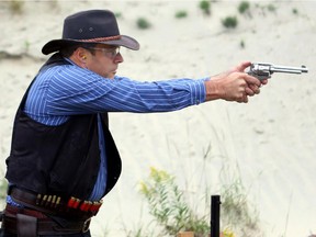 Conservative MP Pierre Lemieux, shown transformed in 2013 into a gunslinging lawman of the Wild West, finds himself under the gun heading into Monday's federal election. Lemieux is trailing Liberal challenger Francis Drouin in Glengarry-Prescott-Russell.