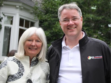 The Norwegian Morgan Club visited Canada. Norwegian Ambassador Mona Brøther, shown with Mark Weisbrod, general manager of Jaguar and Land Rover Ottawa, is a long-time member and held a reception Sept. 25.