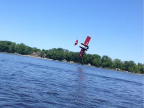 Ultralight aircraft of Tobie Lépine and his instructor, seconds before it crashed into the Ottawa River on June 6.