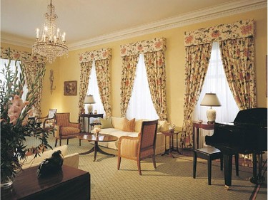 The living room at 24 Sussex Drive.