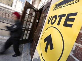 Winnipeggers come out to vote in Winnipeg South Centre during Canada's federal election Monday, October 19, 2015.