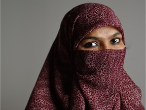 Zunera Ishaq, the Toronto woman at the centre of Canada's niqab debate, photographed at a Law Firm in downtown Toronto, October 8, 2015.