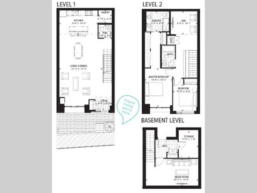 The Buchanan is a two-bedroom-plus-den townhome that also has a basement level.