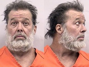 This booking photo released by the Colorado Springs Police Department shows Robert L. Dear, 57, the suspect in the November 27, 2015, shooting at a Planned Parenthood clinic in Colorado Springs, Colorado. Police on November 28 were questioning Dear for allegedly killing three people, including a police officer, and wounding nine others. The gunman entered a Planned Parenthood clinic around noon Friday armed with what police described as a "long weapon" and opened fire from a window. Police surrounded the building, and after an exchange of gunfire and a standoff lasting more than five hours the gunman surrendered around 5:00 p.m.