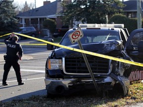 A 55-year-old man is dead and his daughter critically injured after a two-vehicle crash involving a tow truck and a car at Meadowlands and Viewmount Drive in Nepean Sunday afternoon.