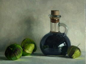 Balsamic and Tomatillos by Kathy McNenly, part of the Cube Gallery Great BIG smalls group show, now an Ottawa tradition, Nov. 24 to Jan. 3.