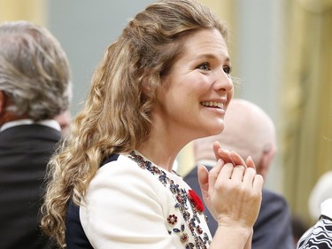 Sophie Gregoire, wife of Canada's new Prime Minister Justin Trudeau, attends the government's swearing-in ceremony at Rideau Hall in Ottawa November 4, 2015.