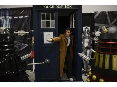 Cosplayer, Nytro Cosplay, dressed as the Doctor from the TV show Doctor Who, pose for a photo at Pop Expo on Saturday, Nov. 21, 2015. Doctor Who Society of Canada's Ottawa chapter attended Pop Expo to raise fund for CHEO.