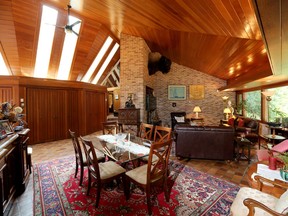 Eight pairs of six-foot-tall angled skylights create a funnel around the inner courtyard that lets an abundance of natural light flood the living room and dining room.