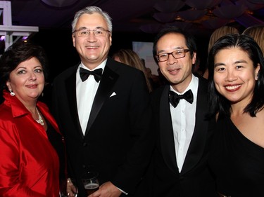 From left, Dr. Karen Fung Kee Fung, Dr. Michael Fung Kee Fung, Dr. Bryan Lo and Dr. Mimi Mah at The Ottawa Hospital Gala held at The Westin Ottawa on Saturday, November 21, 2015. (Caroline Phillips / Ottawa Citizen)