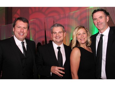 From left, lawyer Chris Spiteri, Tamarack Developments vice-president Scott Parkes, consultant Kellie Major and Warren Newberry, owner of ReNew Homes, at this year's Ashbury Ball held at Ashbury College in Rockcliffe Park on Saturday, November 7, 2015.