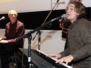 From left, Ottawa's Dueling Piano players Dave Kalil and Tyler Kealey performed at the Embassy Chef Challenge held Thursday, November 5, 2015, at the John G. Diefenbaker Building on Sussex Drive, as part of a fundraiser to improve IBD care at CHEO.