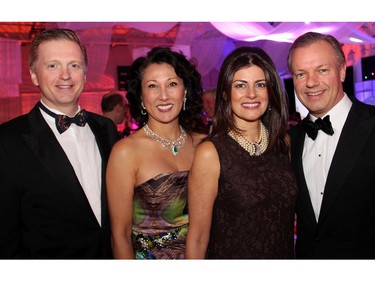 From left, Sean Murray and his wife, Jamilah Murray, from Sakto Corporation with Sandra Assaly and her husband, Stephen Assaly, at the annual Ashbury Ball held at the private school in Rockcliffe Park on Saturday, November 7, 2015.