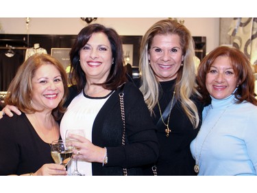 From left, Sonia Tannis, Sam Tannis, Camie Tannis-Malouf and Joyce Tannis attended the Fashion FUNraiser for Bruyère Foundation, held at the Shepherd's women's clothing store in the Train Yards shopping district on Monday, November 23, 2015.