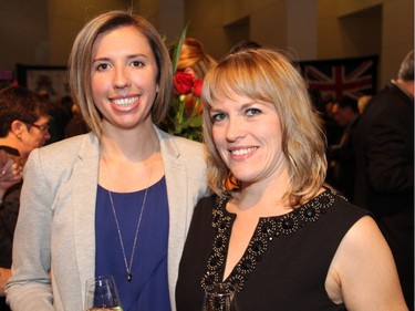 From left, Valerie Newton with Kristin Perrin from sponsor Pattison Outdoor Advertising, at the Embassy Chef Challenge held Thursday, November 5, 2015, at the John G. Diefenbaker Building on Sussex Drive, to raise funds toward a new IBD procedure room at CHEO.