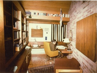 Bormann, seen here in the office circa 1970, says the home is ‘a monument’ to architect James Strutt.