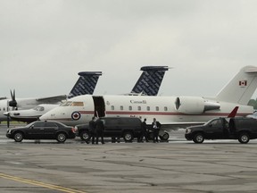 2010 files: The Right Honourable Stephen Harper, Prime Minister of Canada, arrives at the Muskoka Airport via motorcade to board a Canadian Forces (CF) Challenger aircraft following the 2010 Muskoka G8 Summit.