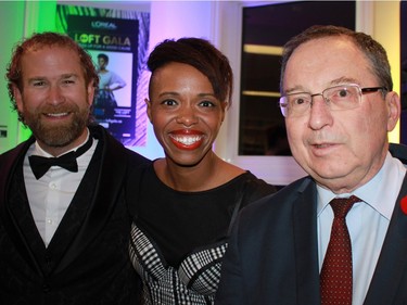 Israeli Ambassador Rafael Raul Barak attended the launch of the LOFT GALA on Nov. 9. The second Loft Gala will take place April 30 at Hilton Lac-Leamy. It will feature designs by Israeli designer Eyal Zimerman. The gala raises funds for the Ottawa Regional Cancer Foundation. From left, gala chair Bruno Racine, singer Kellylee Evans, and Barak.