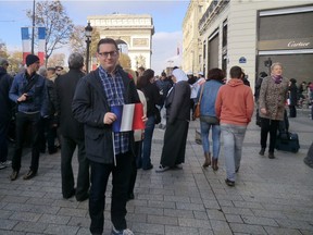 Jonathan Gagne on his recent trip to Paris, at the Arc de Triomphe on Remembrance Day, two days before he would be at the Stade de France.