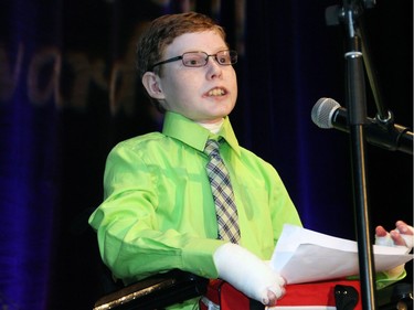 Jonathan Pitre spoke about philanthropy as the guest speaker of the 21st Annual AFP Ottawa Philanthropy Awards held at the Shaw Centre on Thursday, November 19, 2015.