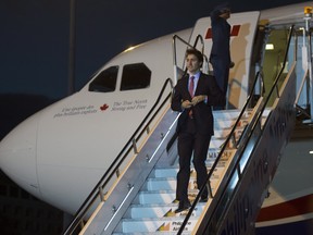 Prime Minister Justin Trudeau arrives in Manila, Philippines on Tuesday, November 17, 2015, to attend the APEC Summit.