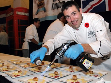 Mathieu Desjardins, chef with the British high commission, and his team prepared roasted spicy maple pork belly for the second annual Embassy Chef Challenge held Thursday, November 5, 2015, at the John G. Diefenbaker Building on Sussex Drive, to raise funds toward a new IBD procedure room at CHEO.