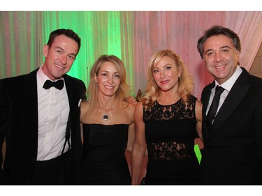 Mike Wilson and Jacqui Wilson with Maria Bassi and her husband, John Bassi, president of Bassi Construction, at the Ashbury Ball held Saturday, November 7, 2015, at Ashbury College in Rockcliffe Park.
