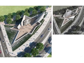 National Holocaust Monument: As appearing in the first tender, upper right, and current design.